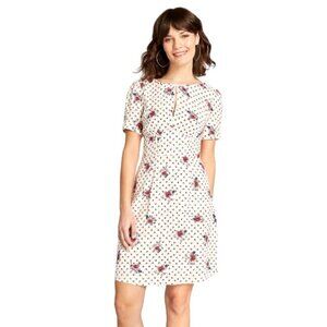 ModCloth Women's The Keyhole‎ Story A-Line Dress White Size 6